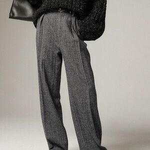 Classic women’s Gray Wool-Blend Trousers